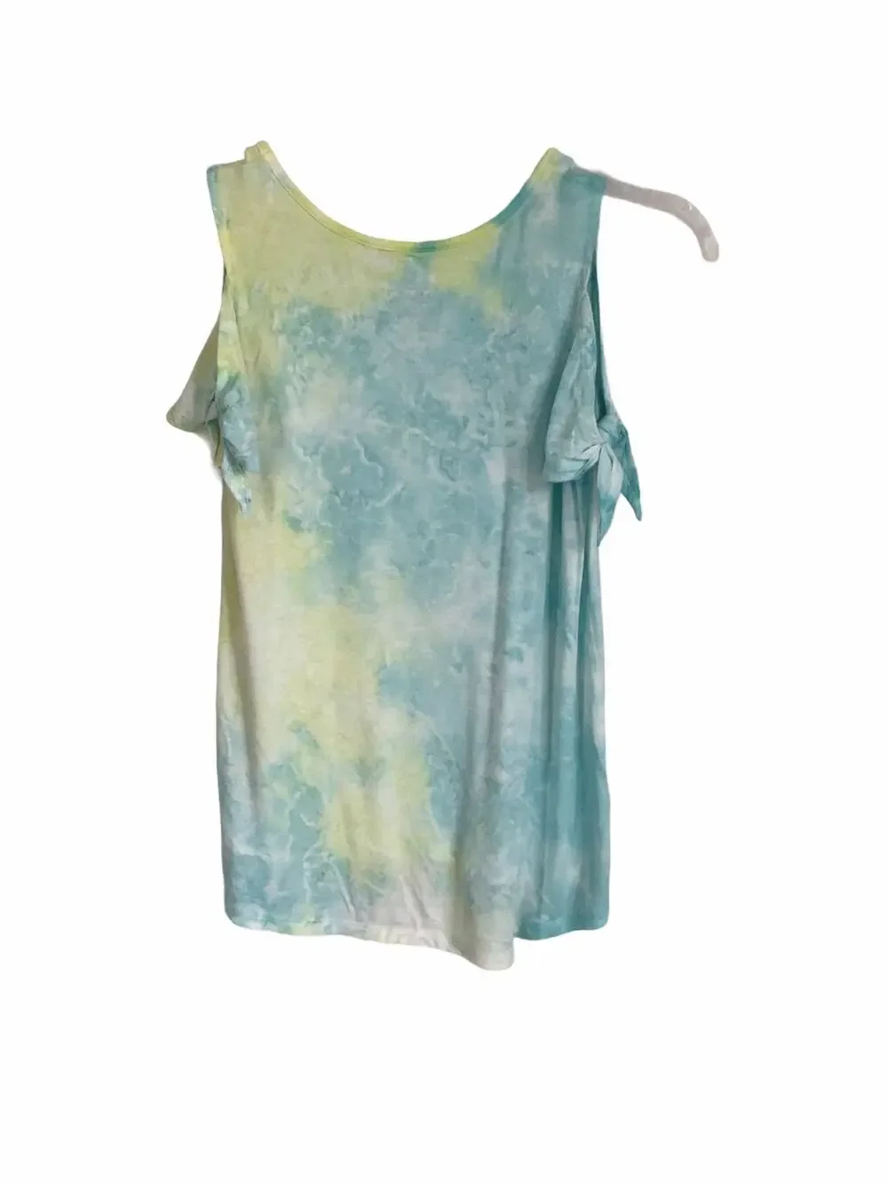Justice Blue Yellow Tie Dye Cold Shoulder Top 10
